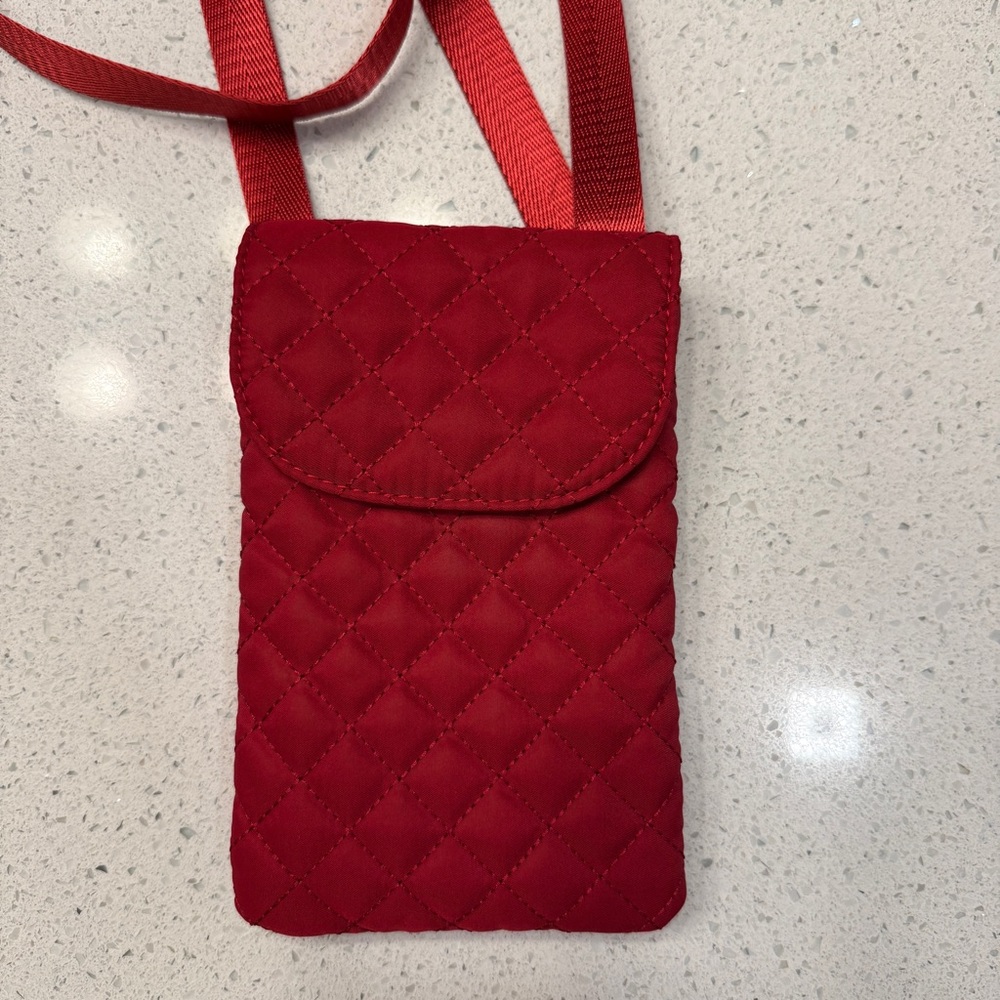 Chicos Red quilted crossbody bag